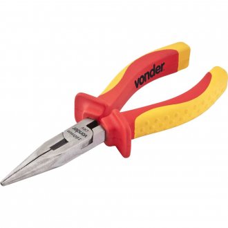 Alicate bico meia cana reto 160 mm, VDE, com isola��o at� 1.000 V, VONDER