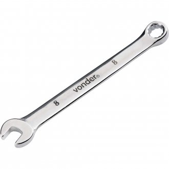 Chave combinada 8 mm, a�o cromo van�dio, reta cromada, VONDER