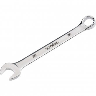Chave combinada 20 mm, a�o cromo van�dio, reta cromada, VONDER