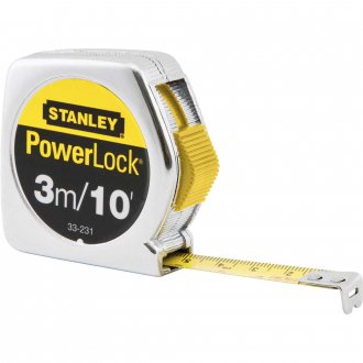 Trena curta de a�o, 3,0 m x 12,7 mm,  Powerlock 33.231S STANLEY