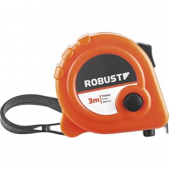 Trena curta de a�o, 3 m x 15 mm, com trava e freio duplo, graduada em mm e pol, 3370148, ROBUST