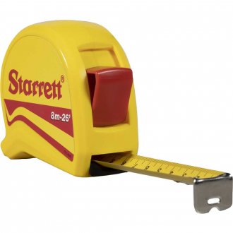 Trena curta de a�o, 8 m x 25 mm, display com 6 pe�as, DTS1-8ME STARRETT