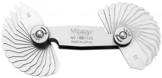 Calibrador de raio com 34 l�minas, 186.105, MITUTOYO