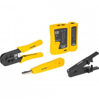 Testador de cabos de rede RJ11, RJ12, RJ45, com acess�rios, VONDER