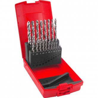 Jogo de brocas de a�o r�pido DIN 338, 1,0 mm a 10,0 mm, com 19 pe�as A114, DORMER
