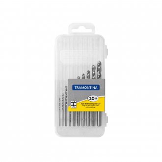 Jogo de brocas de a�o r�pido DIN 338, 1,5 mm a 6 mm, com 10 pe�as, 43124510 TRAMONTINA