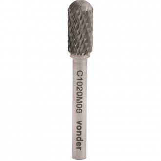 Lima rotativa abaulada, 10,0 mm x 20,0 mm, com haste 6,0 mm, VONDER