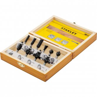 Jogo de fresas para madeira, haste 6,35 mm, 10 pe�as, STA80000 STANLEY