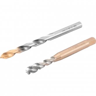 Jogo duopack macho m�quina com canal helicoidal, 10 mm x 1,50 mm, com broca 8,5 mm, DORMER
