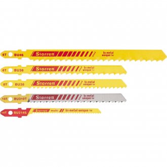 Jogo de l�minas de serra tico-tico BU1, cartela com 5 pe�as, STARRETT