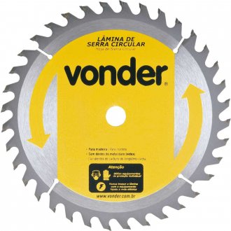 L�mina de serra circular com dentes de metal duro/v�dea, 185 mm x 16 mm, 36 dentes, VONDER