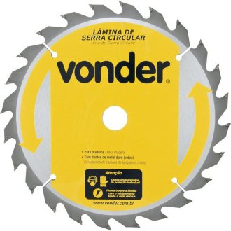 L�mina de serra circular com dentes de metal duro/v�dea, 250 mm x 30 mm, 24 dentes, VONDER