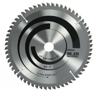 L�mina de serra circular com dentes de metal duro/v�dea, 184 mm x 20 mm, 60 dentes, BOSCH
