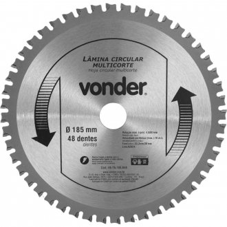 L�mina circular multicorte, 185 mm x 48 dentes, VONDER