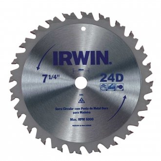 L�mina de serra circular com dentes de metal duro, 184 mm x 20 mm, 18 dentes, IW14106 IRWIN