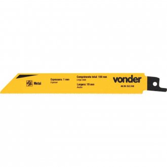 L�mina para serra sabre, metal, com 2 pe�as, VONDER
