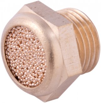 Silenciador de ar comprimido, curto, em lat�o, rosca 1/8