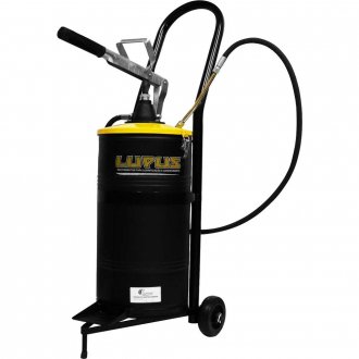 Bomba manual para graxa, tipo alavanca lateral, reservat�rio de 15 kg e carrinho acoplados, 7002-C LUPUS