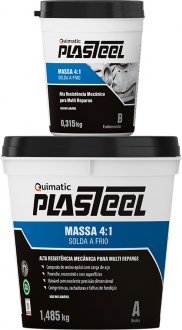 Composto ep�xi bi-componente com carga met�lica, plastell 4:1, preto, 1,8 kg, QUIMATIC