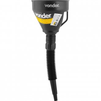 Funil pl�stico, bico flex�vel, preto, 140 mm, VONDER