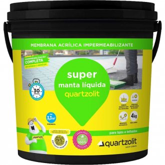 Manta l�quida impermeabilizante, 4 kg, branco, SUPER MANTA LIQUIDA QUARTZOLIT
