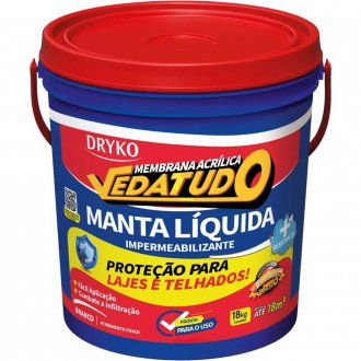 Manta l�quida vedatudo de base acr�lica, 18 kg, branca, MANTALIQ18-BD DRYKO