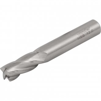 Fresa de topo em a�o r�pido 12,0 mm, com 4 cortes, DIN 844A, VONDER