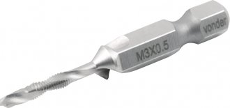 Broca/macho combinado M3 x 0,5 mm, VONDER