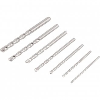 Jogo de brocas para concreto, com ponta de metal duro, 3 mm a 10 mm, com 7 pe�as, VONDER