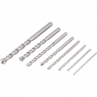 Jogo de brocas para concreto, com ponta de metal duro, 3 mm a 12 mm, com 8 pe�as, VONDER