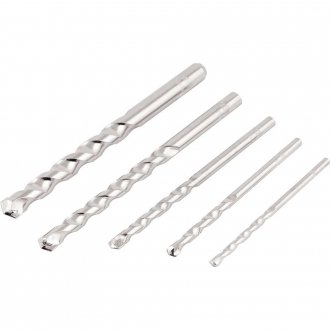 Jogo de brocas para concreto, com ponta de metal duro, 4 mm a 10 mm, com 5 pe�as, VONDER