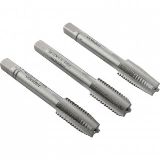 Macho manual de a�o r�pido, M10 x 1,50 mm, rosca MA, jogo com 3 pe�as, VONDER