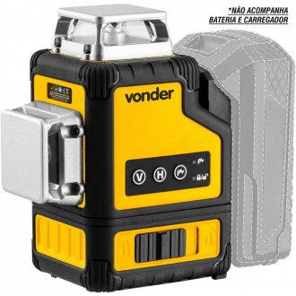 N�vel a laser, 30 metros, verde, bateria intercambi�vel de 18 V, sem bateria e sem carregador, INLV 1854 VONDER