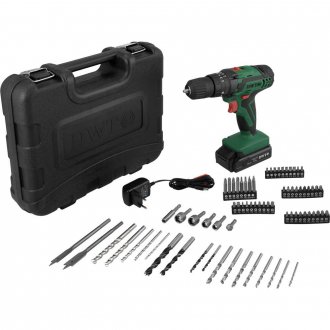 Parafusadeira/furadeira de impacto a bateria, 12 V, fonte bivolt autom�tica, jogo com 74 acess�rios, PFD 074 DWT