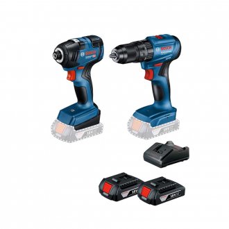 Kit de parafusadeira / furadeira de impacto a bateria GSB 185-LI e chave de impacto a bateria GDV 18V-215, 18 V, 0 601 9N2 0E7 BOSCH