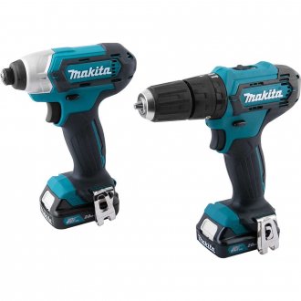 Conjunto parafusadeira / furadeira e parafusadeira com impacto, 12 V, CLX228SAX, MAKITA