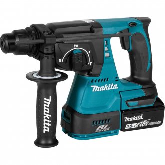 Martelete perfurador e rompedor, bateria 18 V, carregador bivolt autom�tico 127 V~/220V~, DHR242RFE MAKITA
