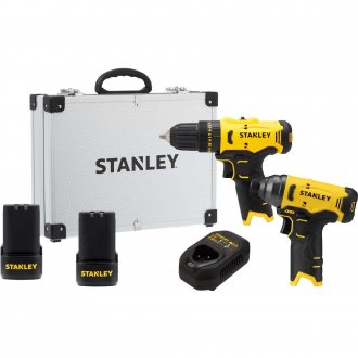 Conjunto parafusadeira/furadeira e parafusadeira com impacto, 12 V, com 2 baterias e carregador, SCHI0D2FK-BR STANLEY