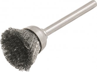 Escova tipo copo com haste para microrret�fica, 12 mm, em inox, VONDER