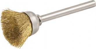 Escova tipo copo com haste para microrret�fica, 12 mm, em lat�o, VONDER