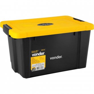 Caixa pl�stica/ba�, preta e amarela, CBV 021, VONDER