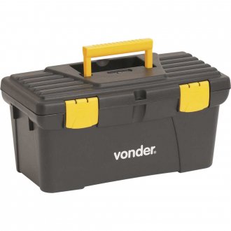 Caixa pl�stica para ferramentas, preta e amarela, CPV 0320, VONDER