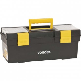 Caixa pl�stica para ferramentas, preta e amarela, com 1 bandeja, CPV 0400, VONDER