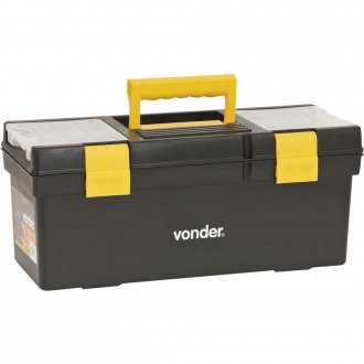 Caixa pl�stica para ferramentas, preta e amarela, com 1 bandeja, CPV 0455, VONDER
