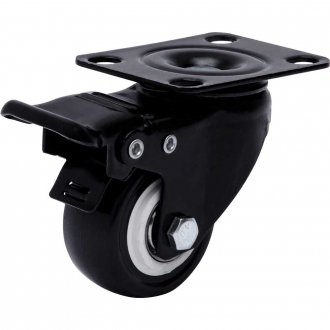 Rod�zio girat�rio leve s�rie black, base placa,  1.5/8