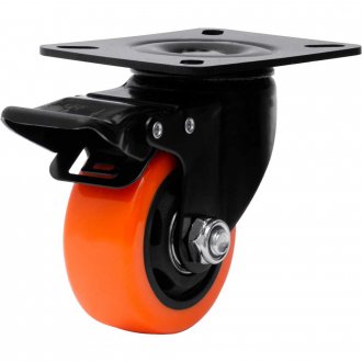 Rod�zio girat�rio leve s�rie black, base placa,  3
