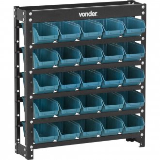 Estante met�lica, com gaveteiros modelo pr�tico azul, 25/3 VONDER