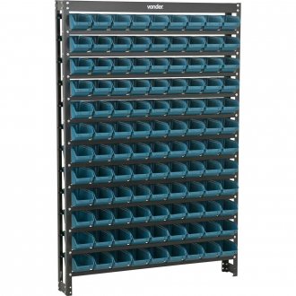 Estante met�lica, com gaveteiros modelo pr�tico azul, 108/3 VONDER
