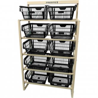 Estante met�lica, com 10 cestos pretos, 43051, PRESTO