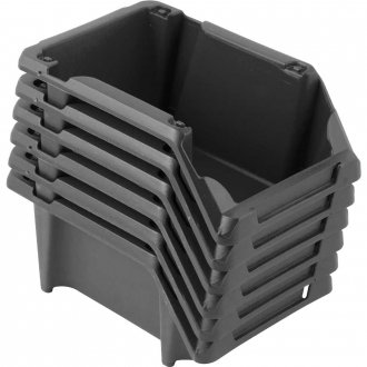 Gaveteiro pl�stico, n� 3, 8,0 cm x 10,4 cm x 17,6 cm, jogo com 6 pe�as, modelo pr�tico, preto, VONDER